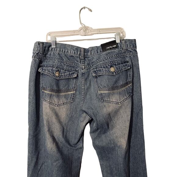 Level One Blue Relaxed Straight Leg Denim Jeans Men Sz 40x32 - Picture 3 of 14